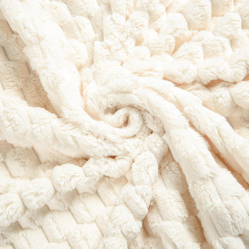 Knitted Throw Blanket, White