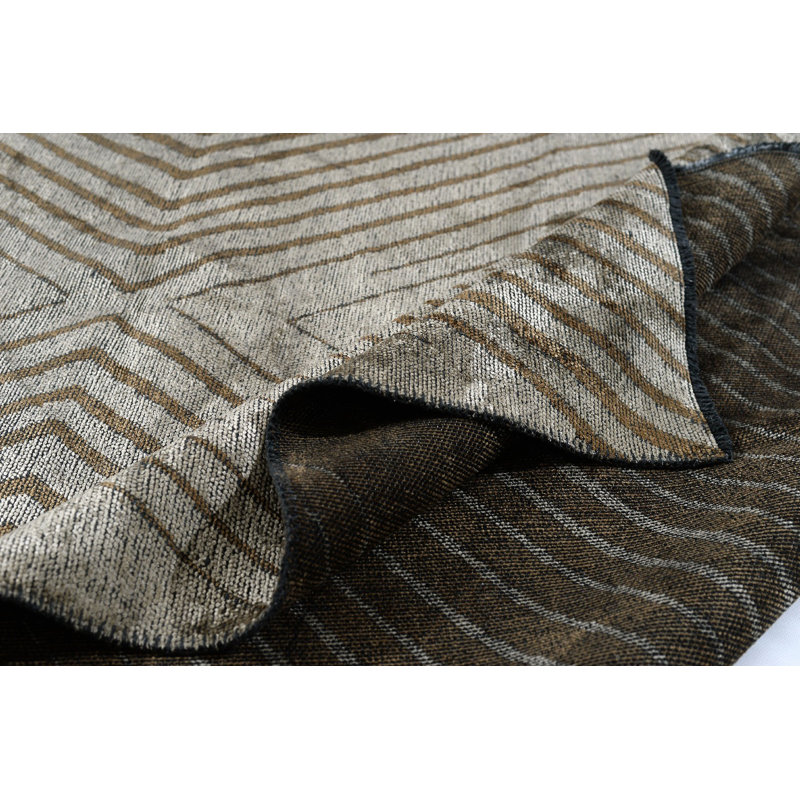 Rapture Machine Woven Cotton Chevron Area Rug in Brown, Rectangle 7'10" x 11'2"