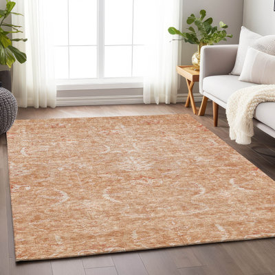 Tapis orange lavable intérieur / extérieur Dahana 