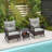 3 Pcs Rocking Bistro Set, Outdoor Pe Rattan Rocking Chairs With Tempered Glass Coffee Table, Patio Rattan Rocker Set For Porch And Garden-109243051