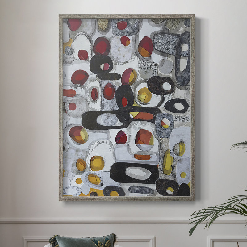 «Fruit Collage I», reproduction encadrée - bois massif, H 21 po x l 17 po