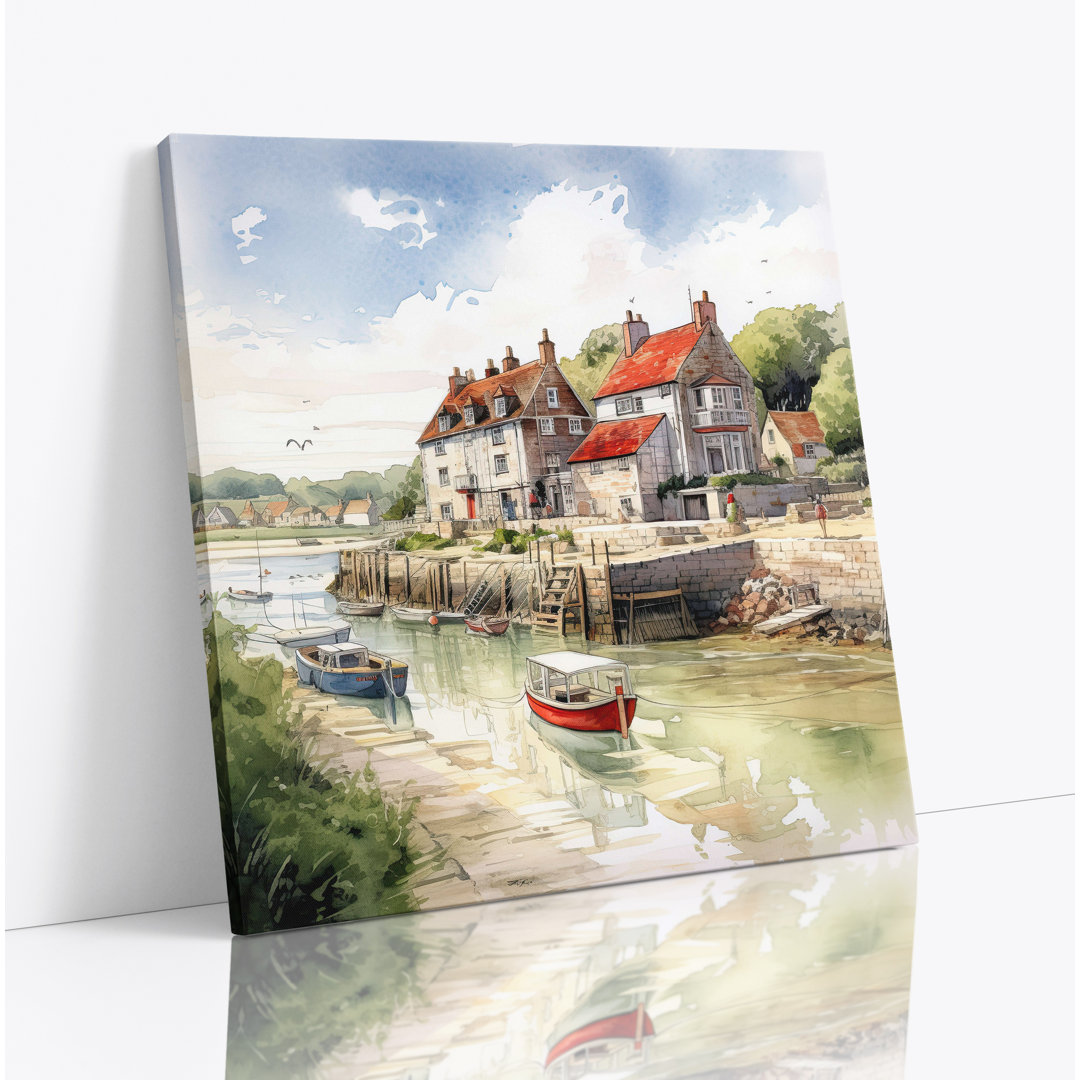 Harbour Coastal Scenic Square Canvas Print - Wrapped Canvas Art Prints