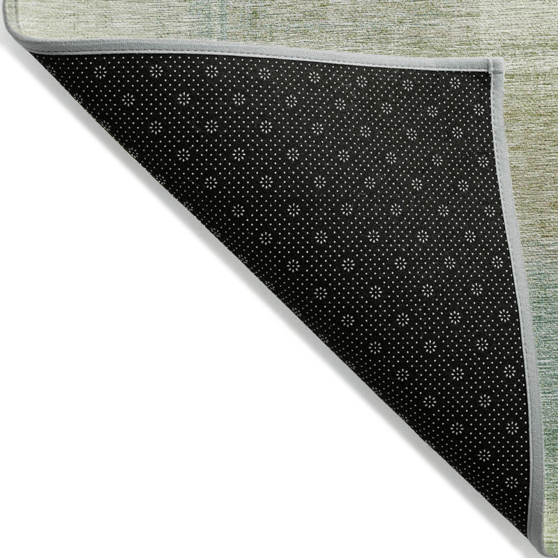 Tapis extérieur lavable abstrait vert et beige artichaut 10 pi x 14 pi