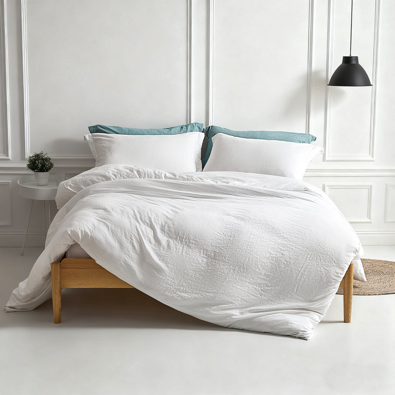 Solayne Home Essentials 3-Piece Duvet Cover Set – 100% Washed Microfiber, Super Soft, Wrinkle-Resistant & Durable, White