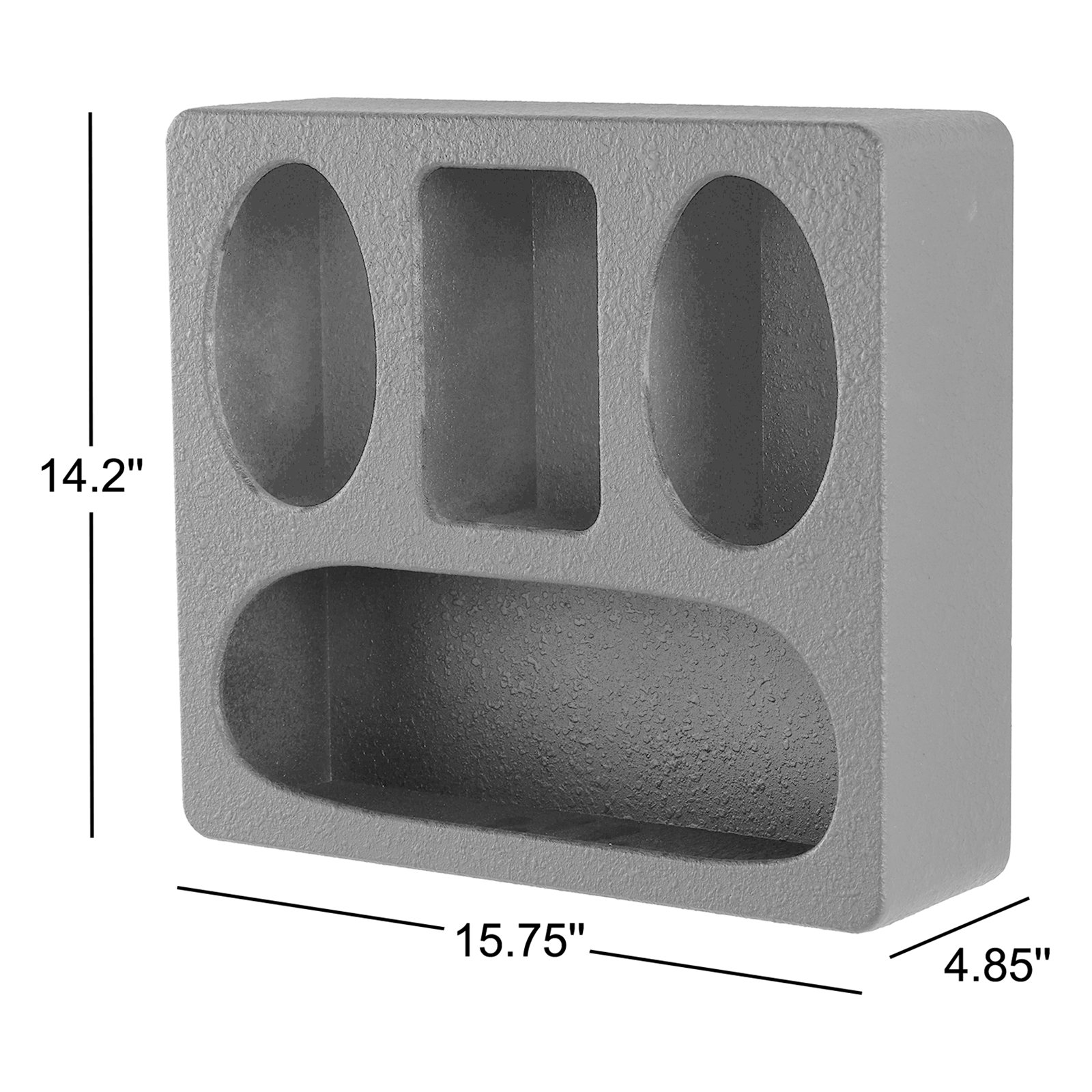 Cole And Grey Wood 4 Shelf Geometric Wall Shelf, Cream