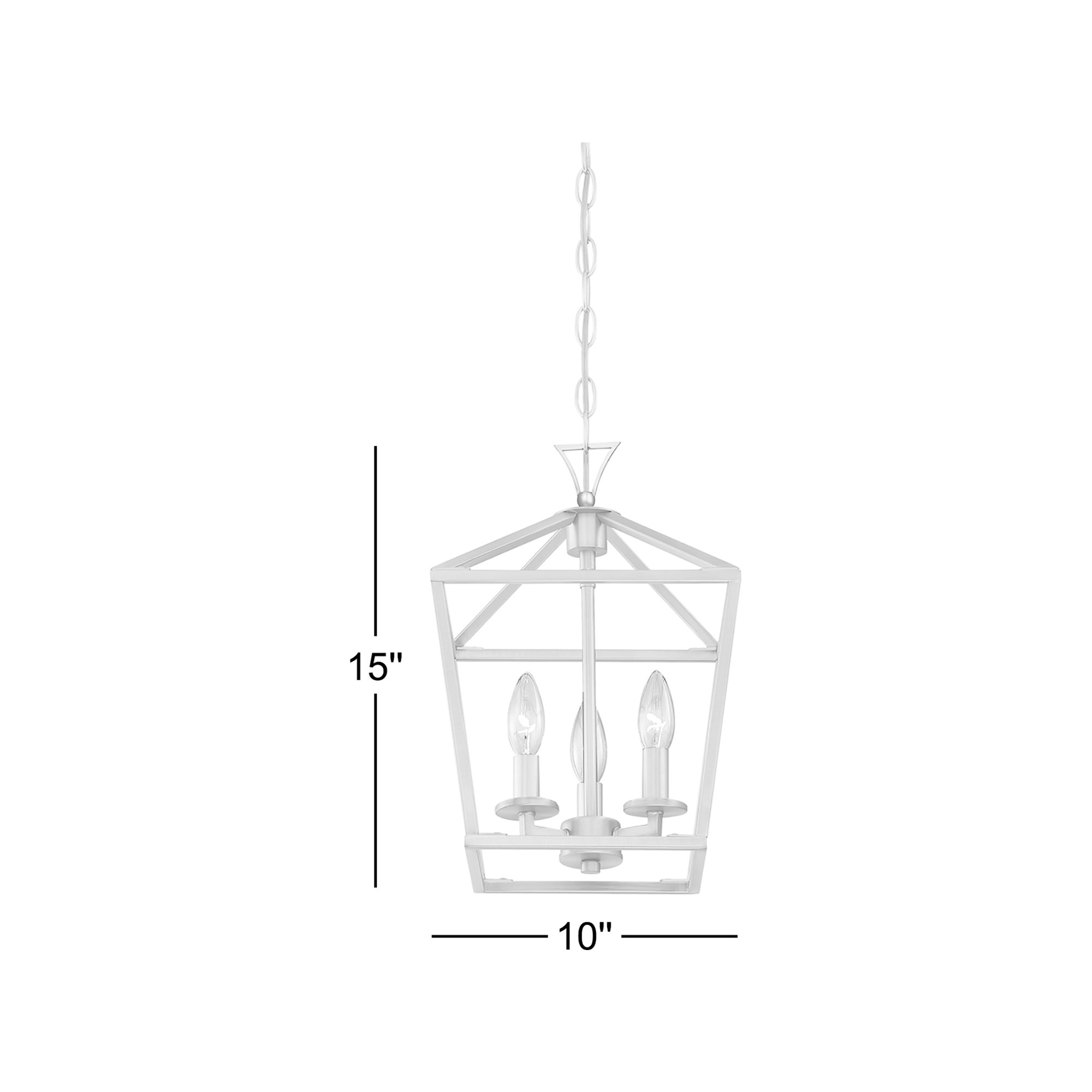 Hastings 10" W 3-Light Geometric Lantern Chandelier, Matte Black