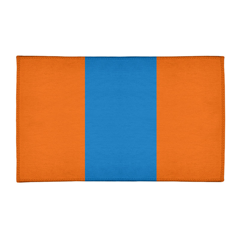 Tapis orange/bleu tissé à plat Miami, Rectangle 4 pi x 6 pi