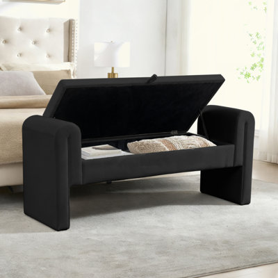 Banc de rangement de 60 pouces, idéal pour les chambres à coucher, les salons, les salles d'activités et les espaces similaires.