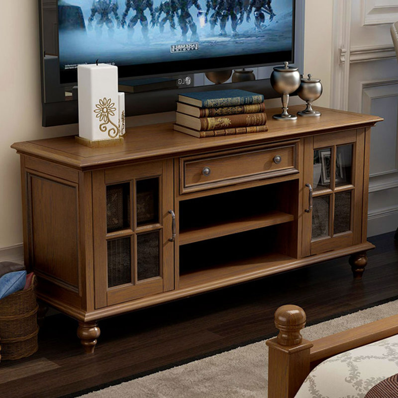Modern Nut-Brown Solid Wood TV Stands