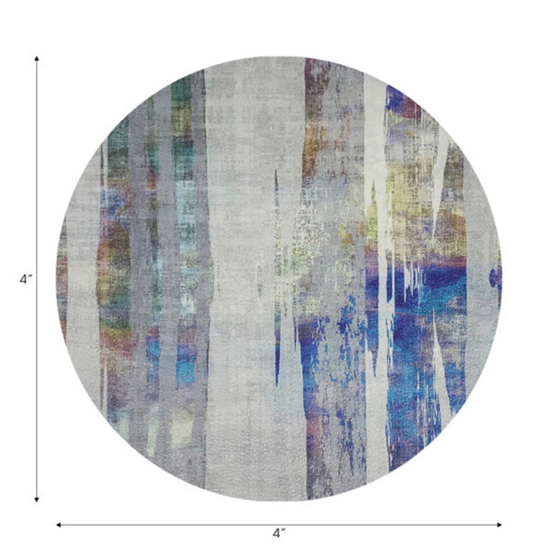 Birch Holiday Vegan Leather Round Coasters, Coast