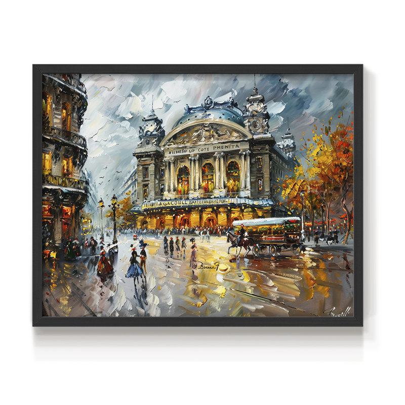 Paysage - CL - Reproduction encadrée - Restickable, Noir, noir, noir, noir, H 16 po x l 20 po