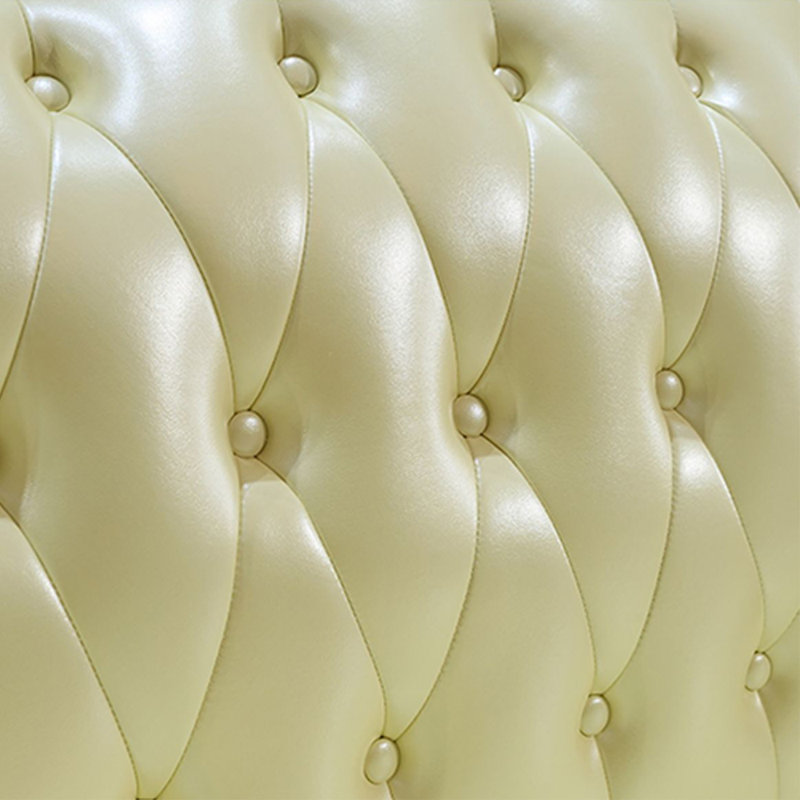 Causeuse à accoudoirs roulés en cuir véritable 70,8 po Reinhild