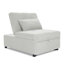 Chaise convertible blanche avec matériau et petit coussin escamotable