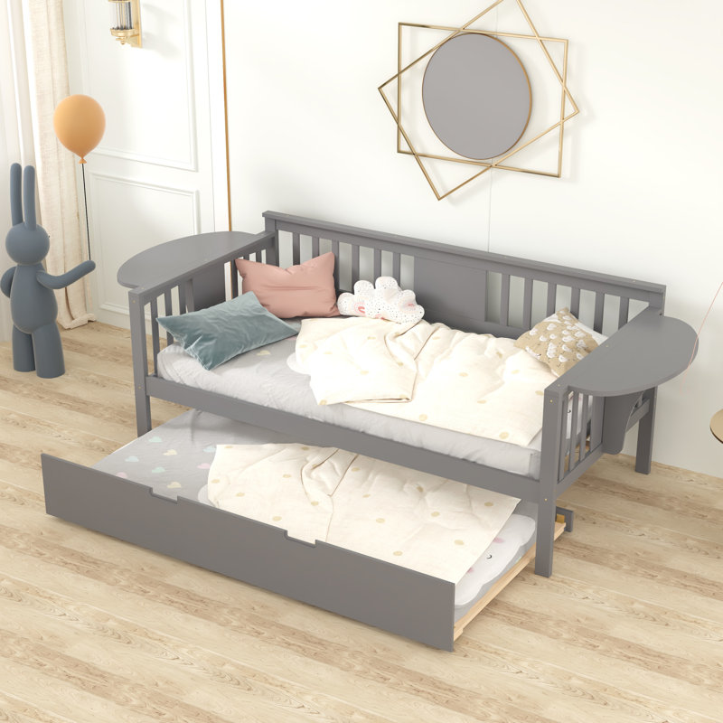 Lit double avec lit gigogne simple