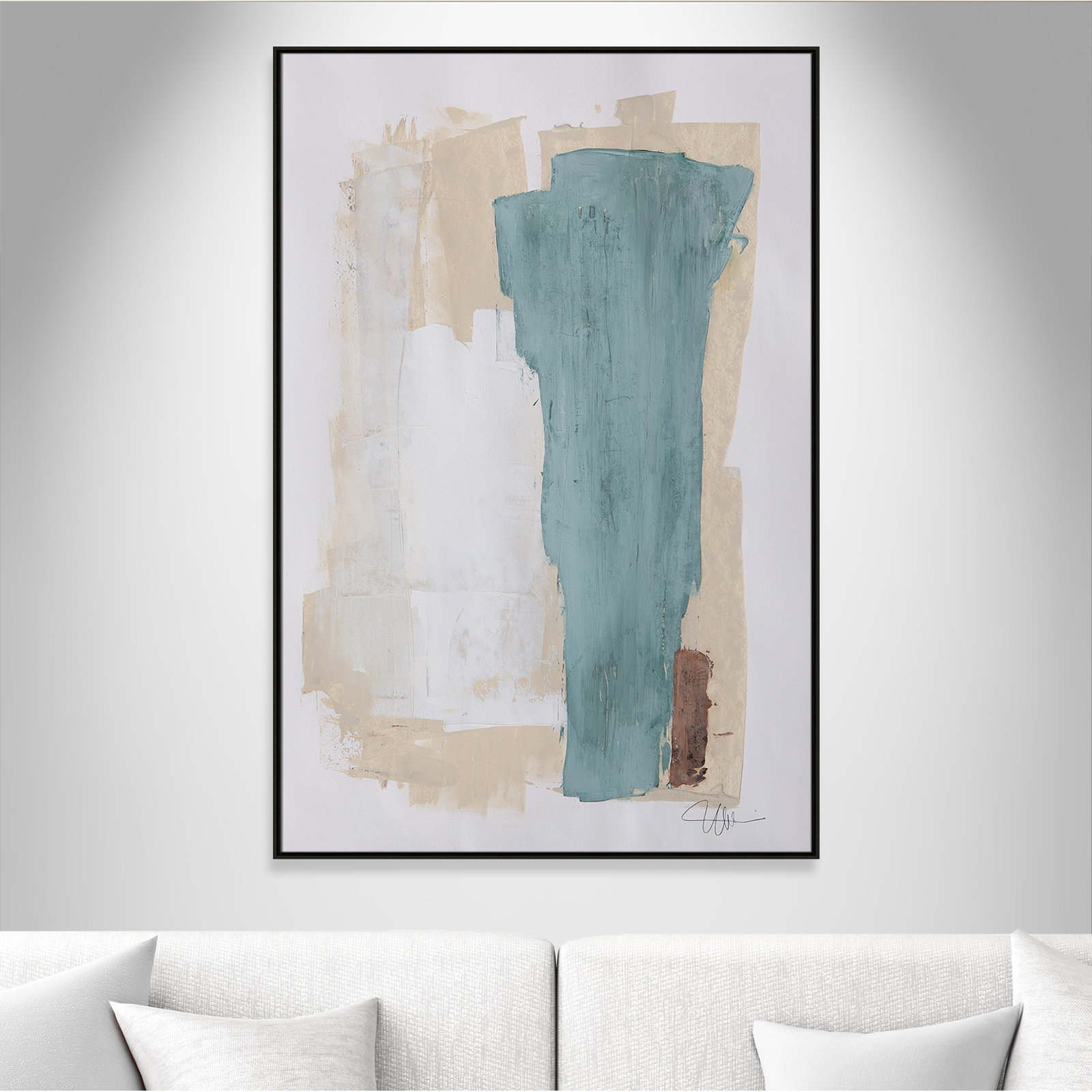 Hubbard "Together We Work-II" Print, Espresso Framed, 61.5" H x 41.5" W x 2" D