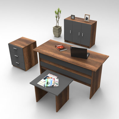 4 Piece Writing Desk Office Set