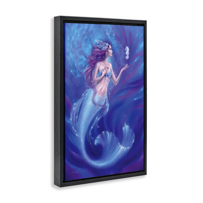 Jewel Bedecked Mermaid & Seahorse Floating Frame, design by Rachel Anderson