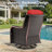 Adcox 2-Person Outdoor Patio Conversation Rattan Sets With Side Table,2 Swivel Chairs and Red Cushions-470597478