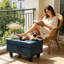 Repose-pieds de 28,5 po de large en similicuir bleu denim, tabouret à usages multiples pour le salon, la chambre à coucher et le vestibule-1920866262