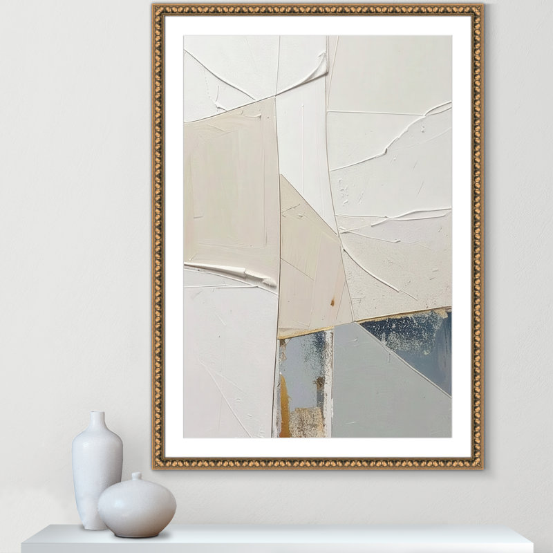 «Plastering II» par Alonza Saunders, 34.5'' W x 48.5'' H, Imprimé mat, Perles de feuilles dorées