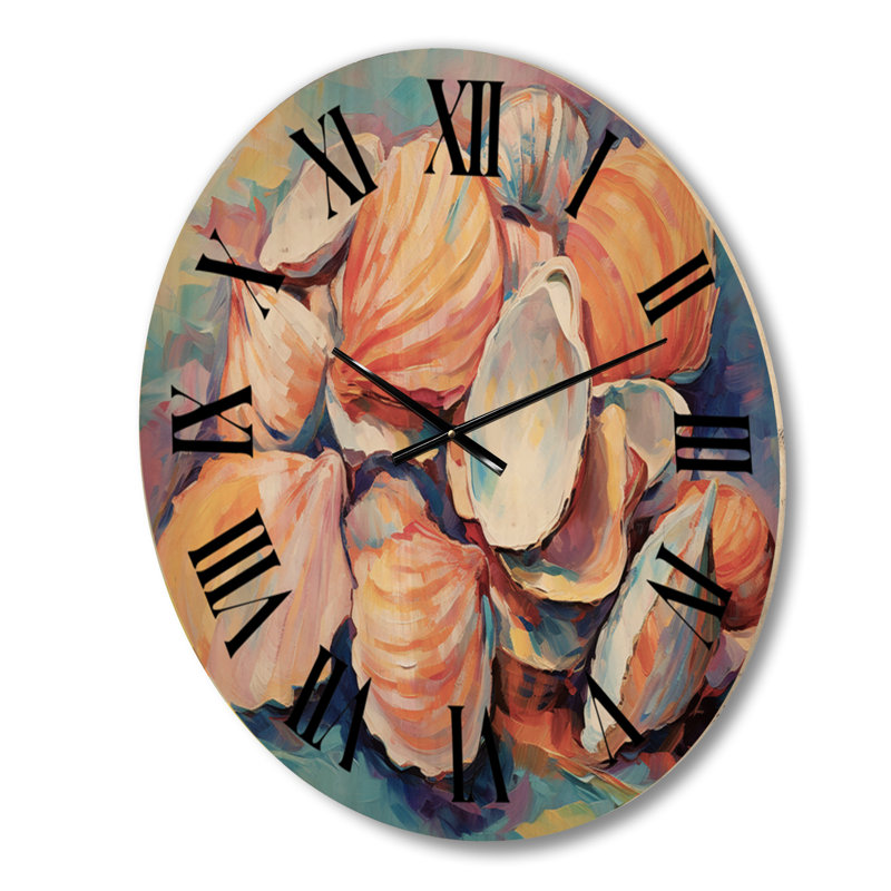 Horloge murale Expressionist Seashells Collage II, Grand