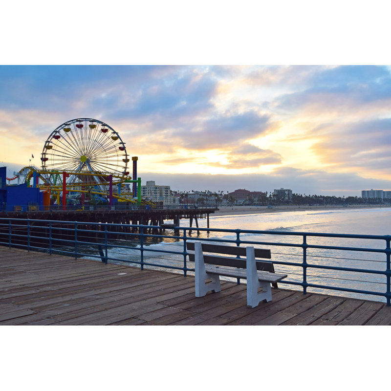 Santa Monica Sunrise by TraceRouda - Wrapped Canvas Print, 30cm H x 46cm W