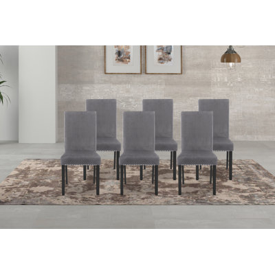 Ensemble de 6 chaises de salle à manger en bois Celeste, gris