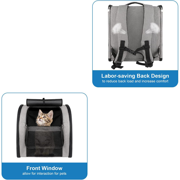 Cat Travel Backpack or Front Pack with Wheels and Windows