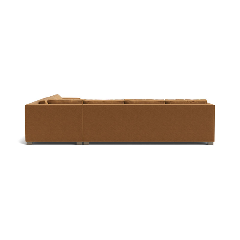 Keaton Chaise Sectional, Performance Velvet - Hazelnut, Driftwood