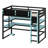 Multifunctional Loft Bed with Integrated Workstation, Side Organization Rack, Extensive Shelving, and Customizable RGB Lighting-189461107
