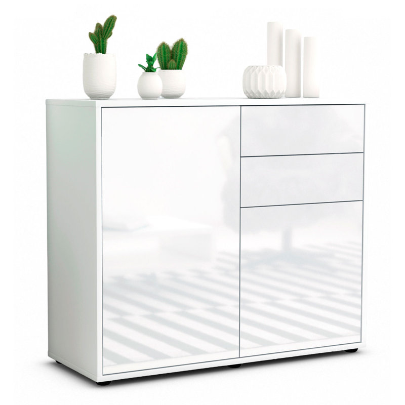 Princeton 92cm Sideboard, White/High-gloss white