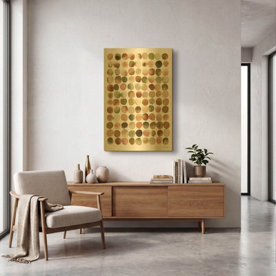 « Abstraction naturelle I » de Laura Horn, tableau mural en métal doré, 61 x 91 cm