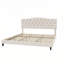 Upholstered Platform Bed With Saddle Curved Adjustable Headboard-143511944