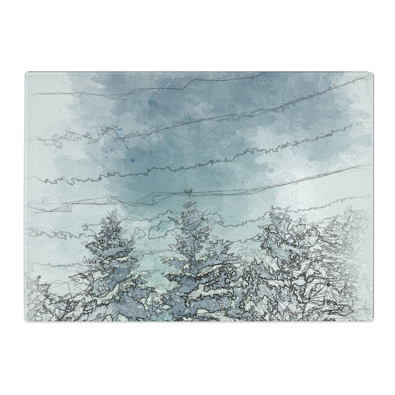 Winter Forest Vol.9 Sketch Chopping Board, 20cm W x 28.5cm L