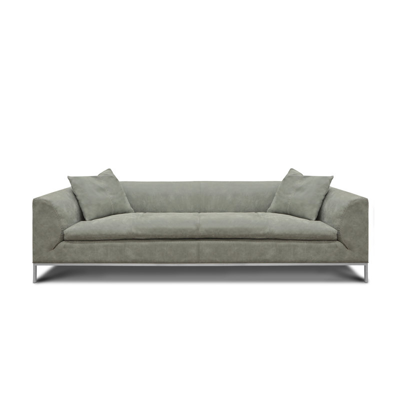 Pia Upholstered 107'' Sofa, Taupe (Providence), Satin Brass