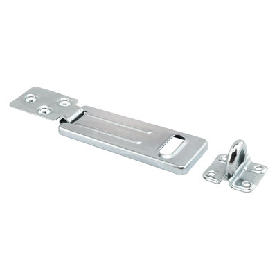 Safety Hasp, 4-1/2 In., Steel Construction, Zinc Plated Finish