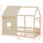 House-Shaped Floor Bed Featuring  LED Lighting and Cozy Design-1021710777