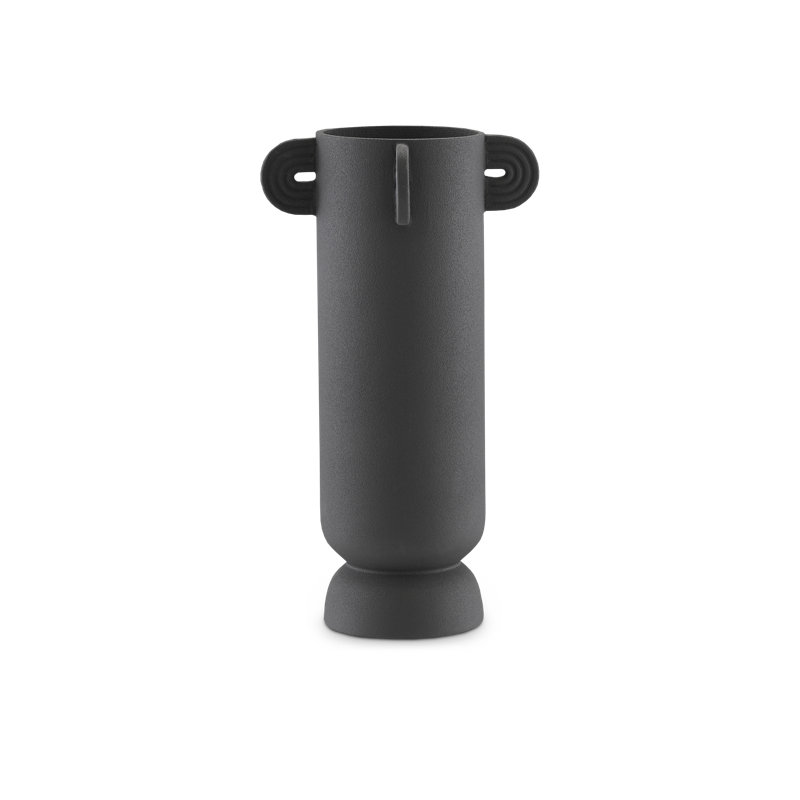 Vase de table en céramique Happy 40, Noir texturé