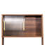 Buffet de cuisine avec 2 portes coulissantes en verre - Armoire de rangement de comptoir autoportante pour bouteilles, vin, machine à café, micro-onde Hauteur noyer