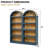 Set of 2 Freestanding Tall Storage Cabinets with 5-Tier Open Shelves, Blue/Natural-1425829335