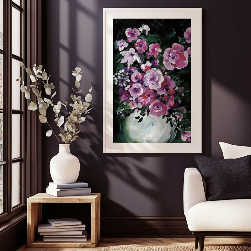 «Evening Bouquet Elegance I Print» , H 15,25 po x l 12,25 po, Or brossé