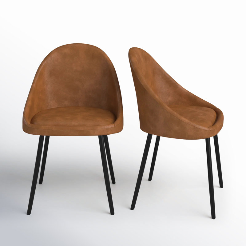 Chaise en cuir Holmes, Miel