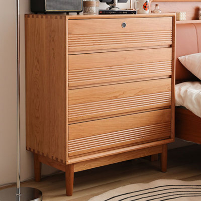 Commode d'appoint en bois massif simple cerise