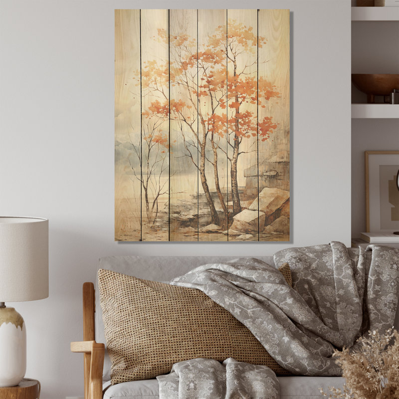 Érable beige sur bois de pin naturel, H 20 po x l 10 po