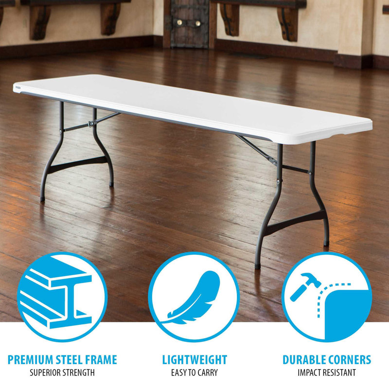 Granite White 96'' Foldable Indoor/Outdoor Banquet Table