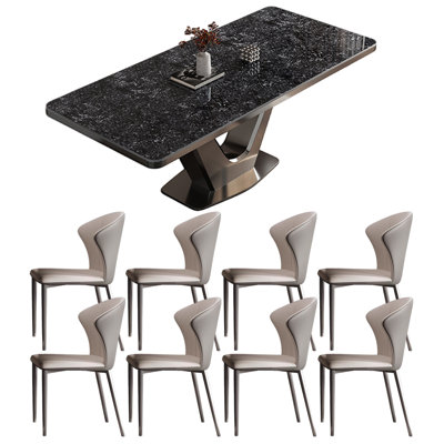 Light luxury simple rectangular dining table sets