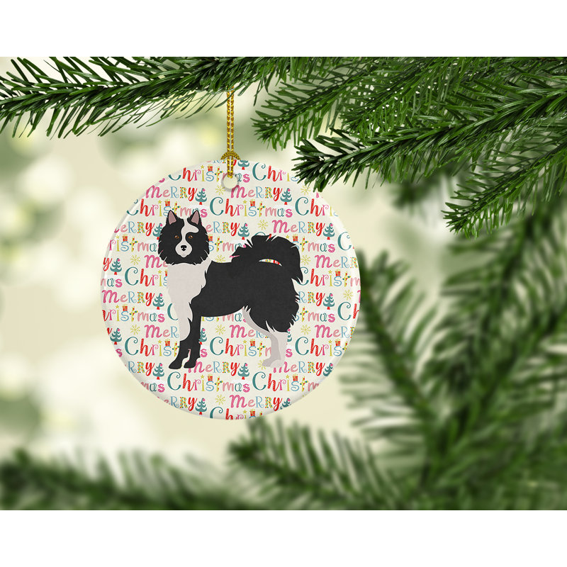 Ornement suspendu Elo Dog # 2 Merry Christmas