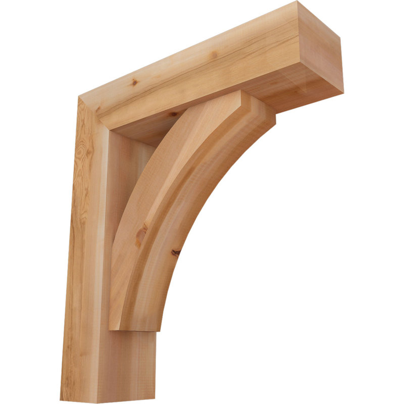 Thorton Block Bracket with Offset Brace, 32 x 28, 7 1/2"W Western Red Cedar (Smooth)