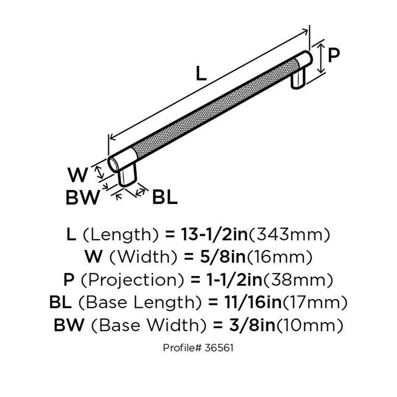 Esquire Bar Pull, 12 5/8", Polished Nickel Black Bronze