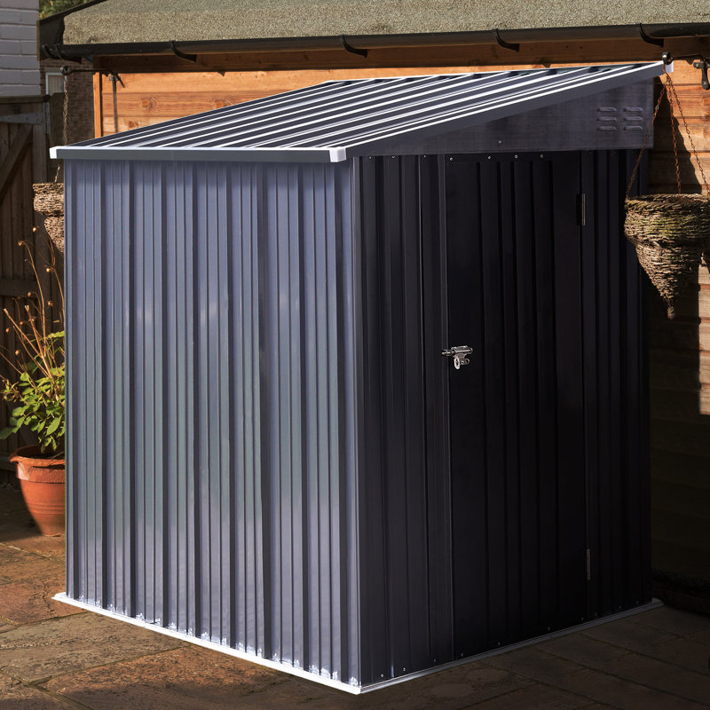 Metal Lean-to Storage Shed Multiple Sizes, 6.4' H x 4' W x 8' D